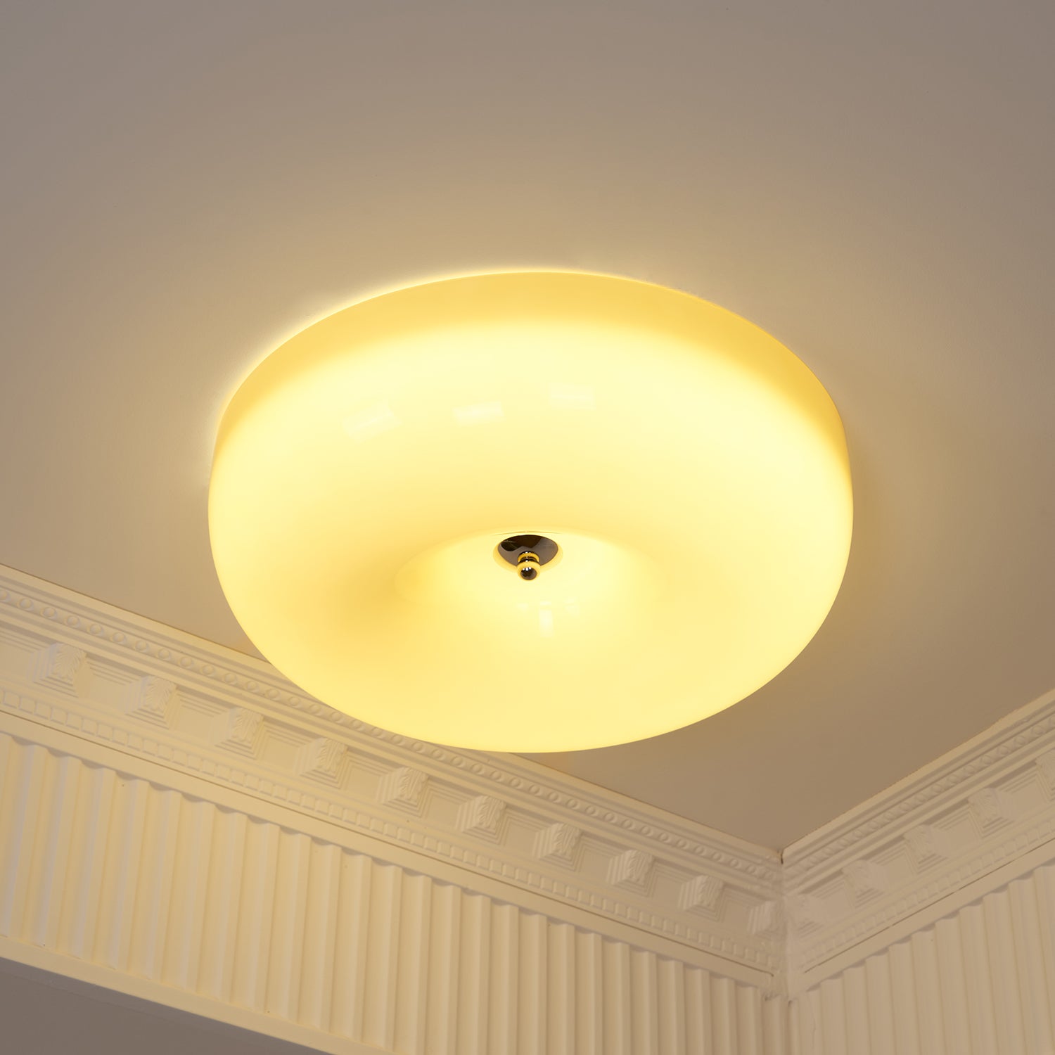 Cream Pudding Ceiling Light Fixture - Modern LED Flush Mount Lighting for Bedroom, Living Room & Kitchen - Soft Warm White Glow, Energy Efficient Home Decor