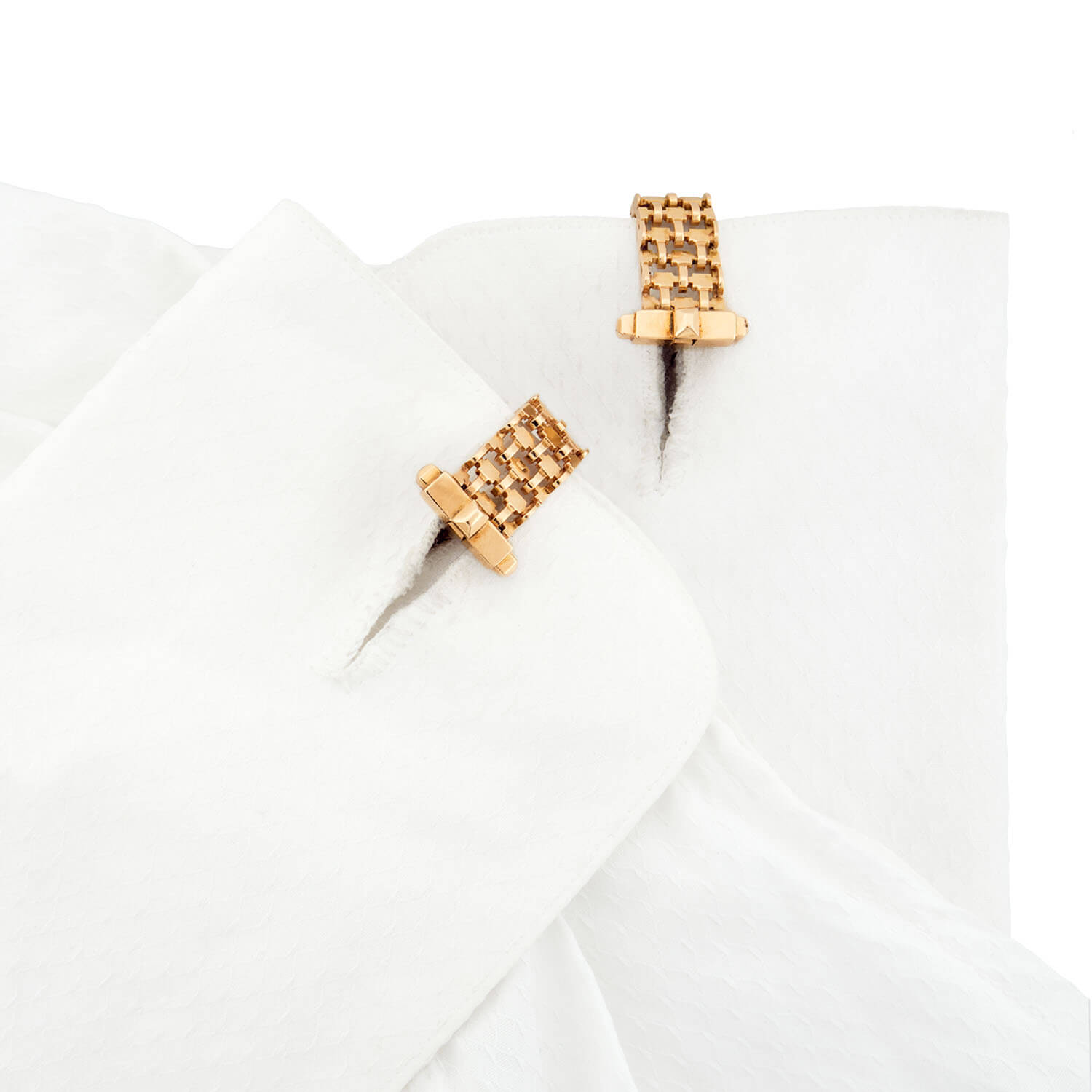Vintage French 18k Gold Tire Track Cufflinks - Classic Luxury Men's Jewelry for Weddings, Business & Formal Occasions