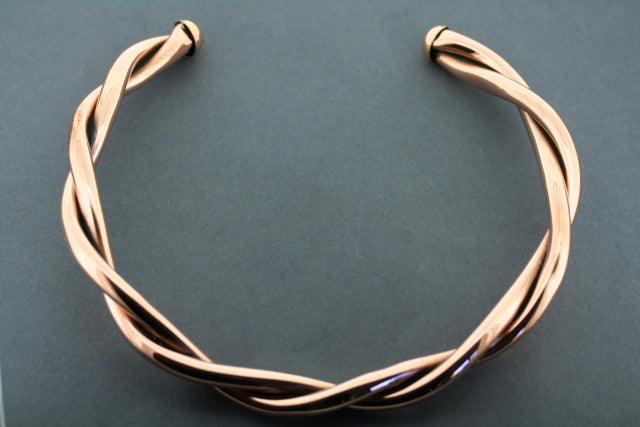 Large Plaited Copper Torque Bracelet - Handmade Boho Jewelry for Women - Perfect for Festivals, Weddings & Everyday Wear