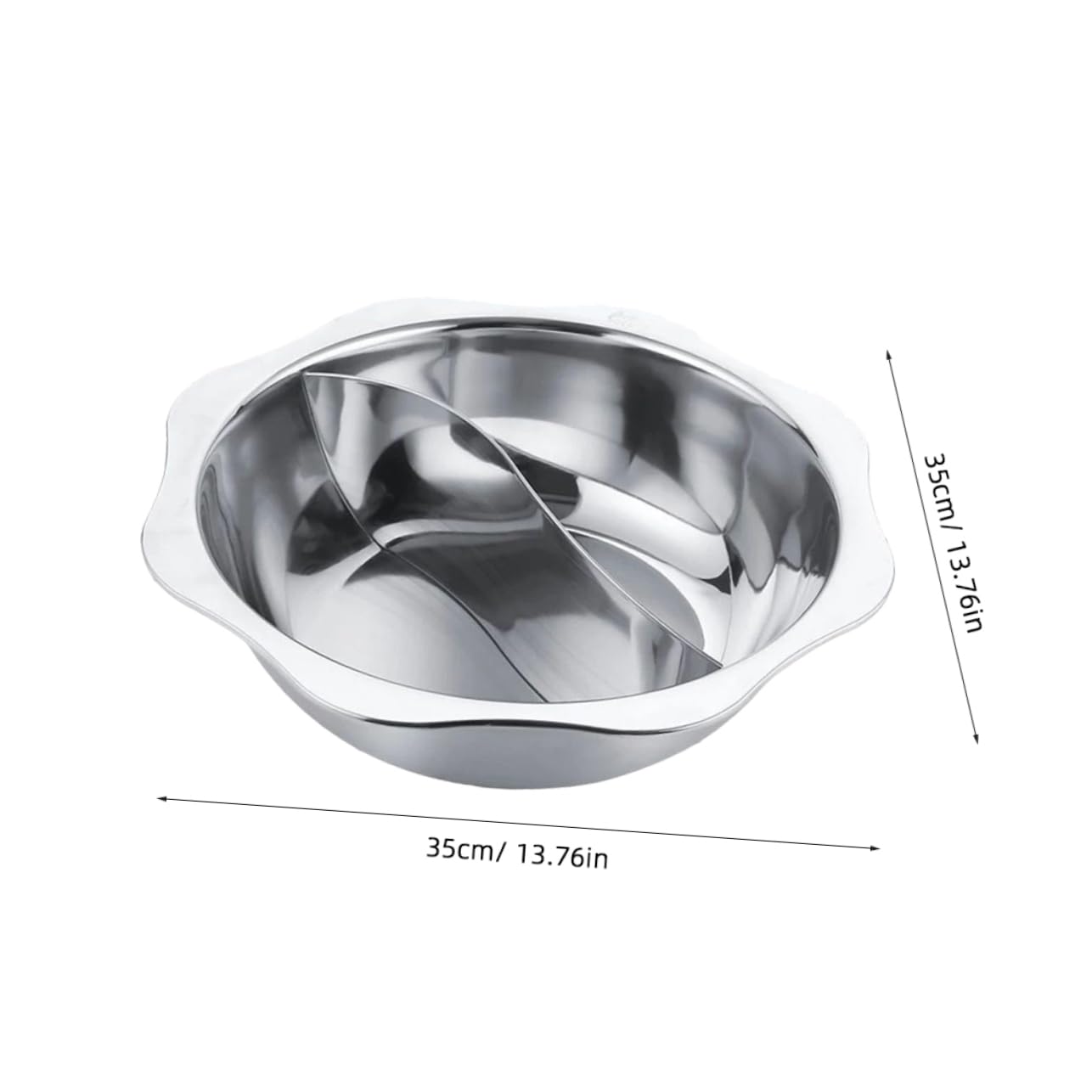 DOITOOL Stainless Steel Hot Pot with Divider - 6 Quart Induction Compatible Cookware Set for Shabu Shabu, Korean BBQ & Family Dining