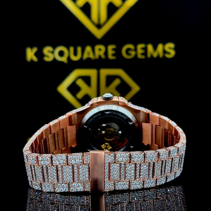Luxury Moissanite Iced Out Men's Watch with Swiss Automatic Movement - Perfect for Formal Events, Parties & Gifting