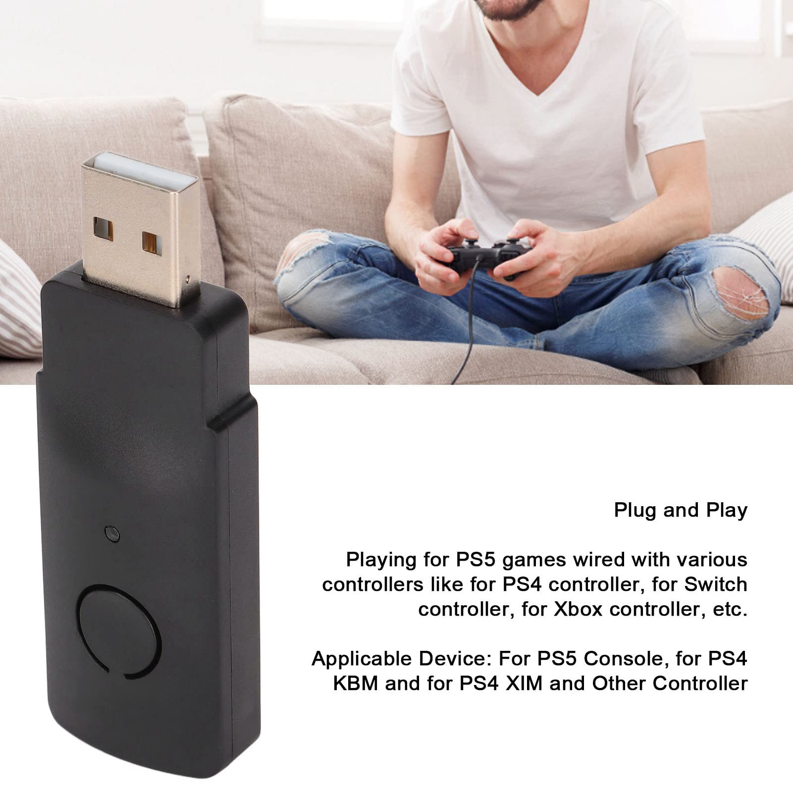 Vomeko Keyboard and Mouse Adapter for PS5, PS4 - Convert Controller to KBM for Gaming | Compatible with Beloader & XIM | Perfect for FPS, RPG, and Competitive Play on Console