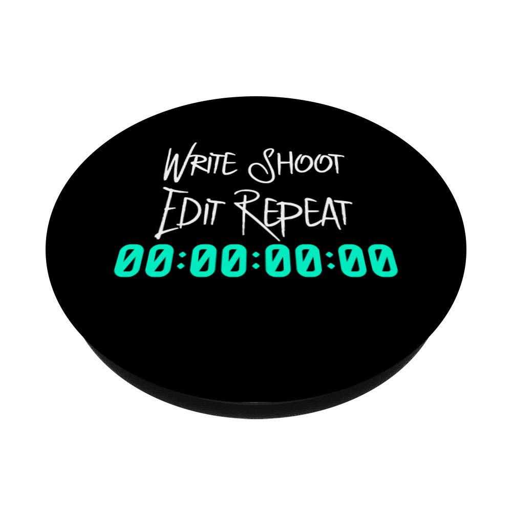 Write Shoot Edit Repeat - Cute Film Maker Movie Filmmaking PopSockets Grip & Stand for iPhone, Android Phones & Tablets - Perfect for Aspiring Directors & Content Creators
