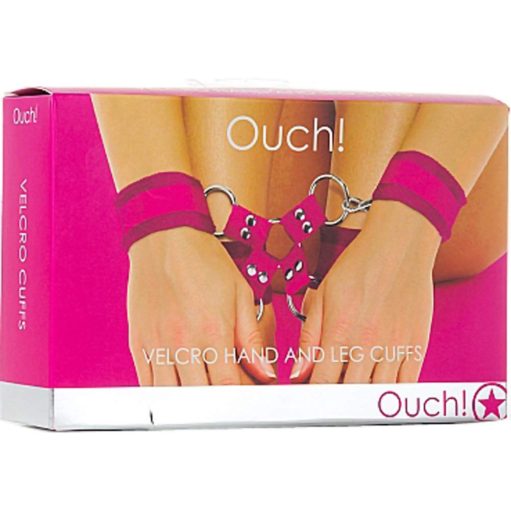 Pink Velcro Hand and Leg Cuffs for Adults - Soft & Adjustable Restraints for Couples, BDSM, Role Play, and Sensory Therapy