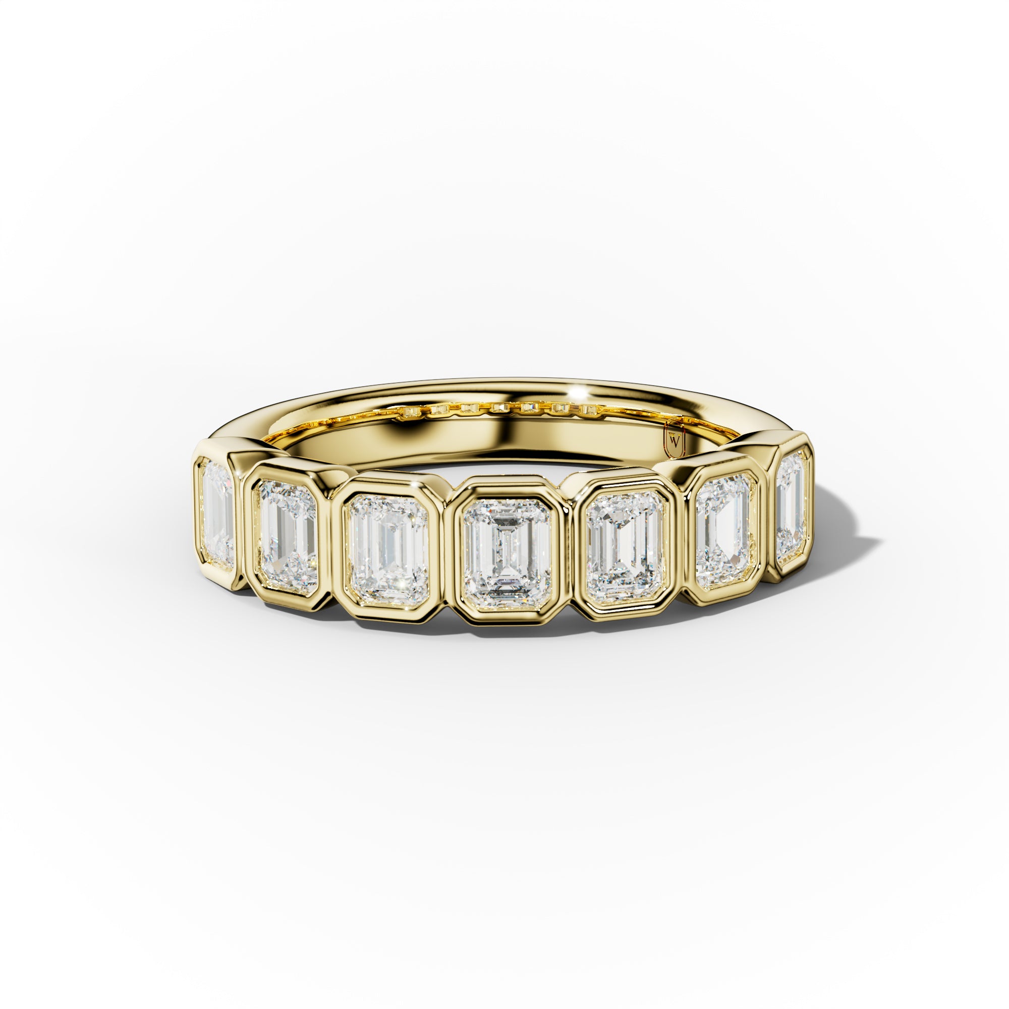 1.0 Carat Bezel Set Emerald Cut Diamond Anniversary Band - Elegant Wedding Ring for Women, Perfect for Anniversaries, Engagements & Special Occasions
