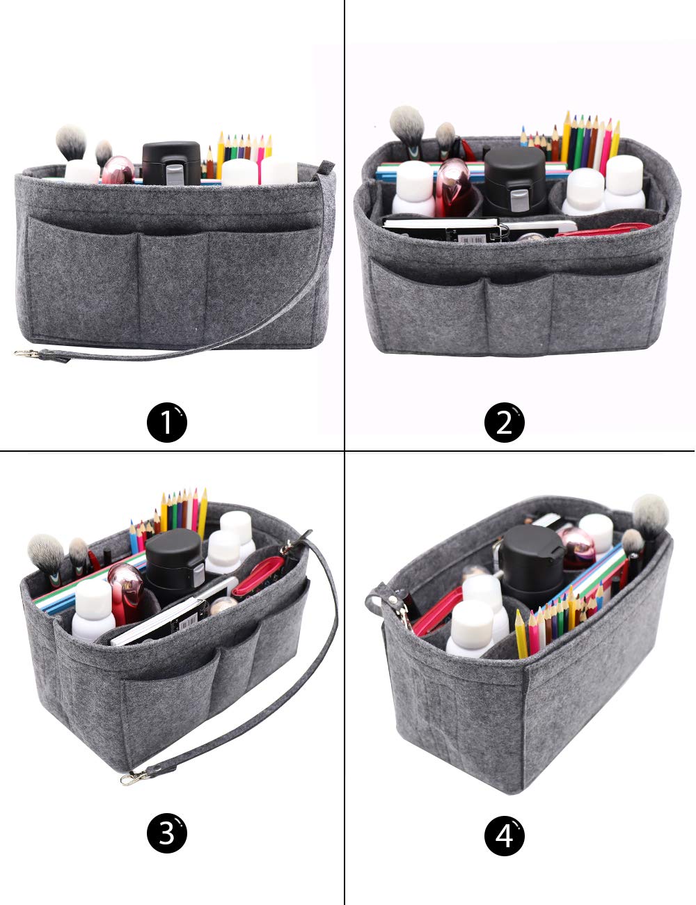 LEXSION Felt Insert Bag Organizer - Handbag Purse Organizer for Speedy & Neverfull Bags - Perfect for Travel, Work & Daily Use