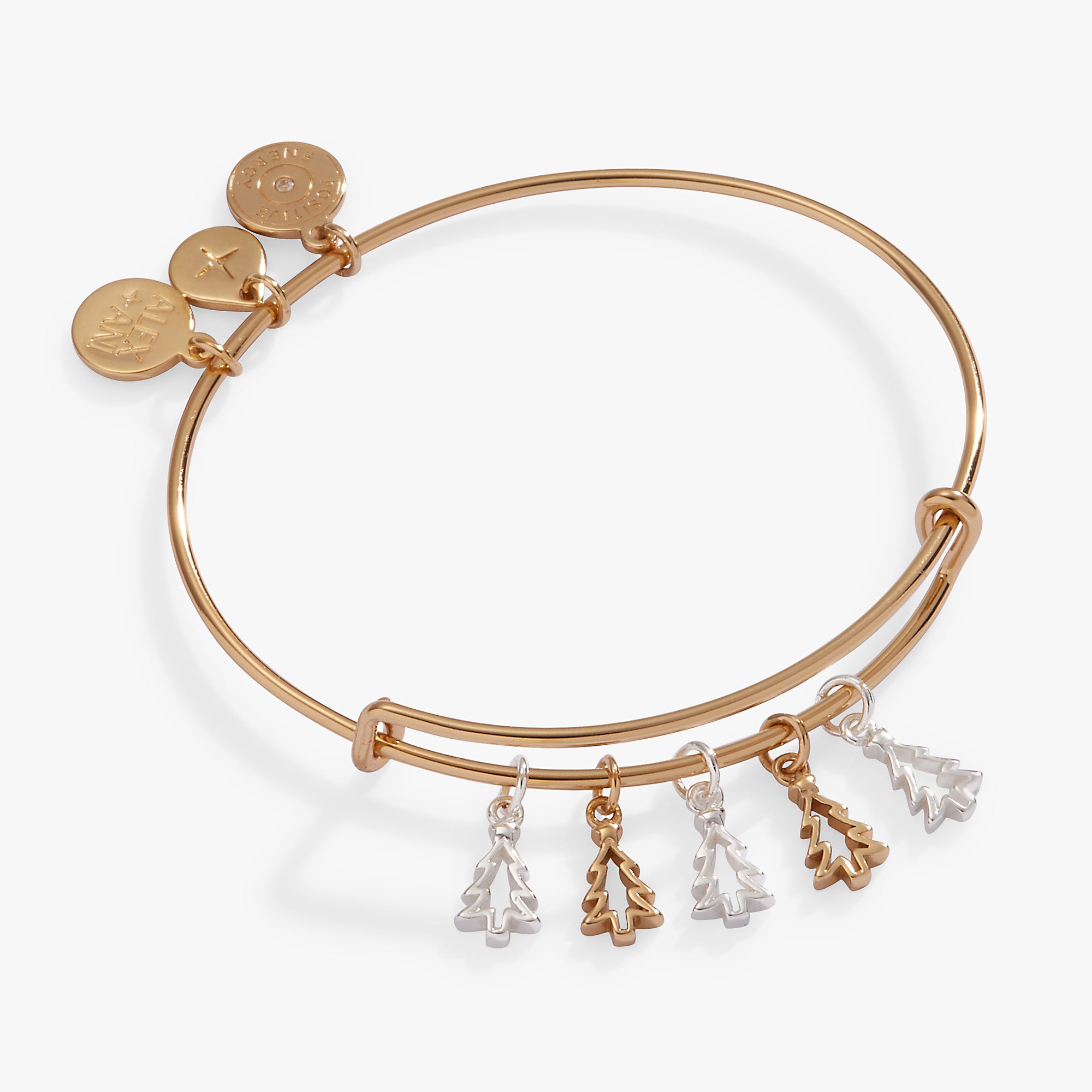 Christmas Tree Multi Charm Bangle Bracelet for Women - Festive Holiday Jewelry Gift for Christmas Party & Winter Celebrations