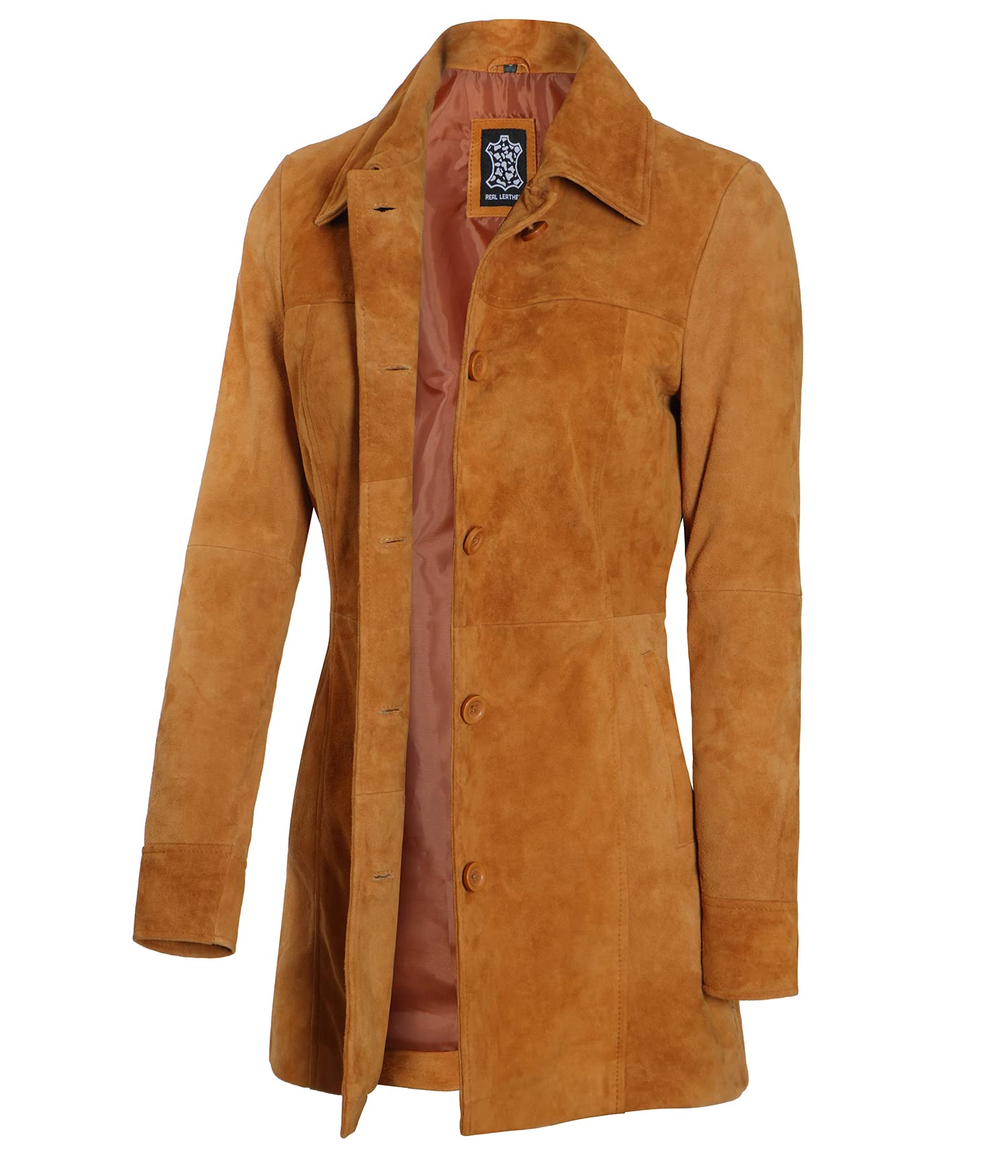 Genuine Lambskin Leather Jacket for Women - Stylish Soft Long Trench Coat - Winter Fashion Outerwear for Casual & Office Wear
