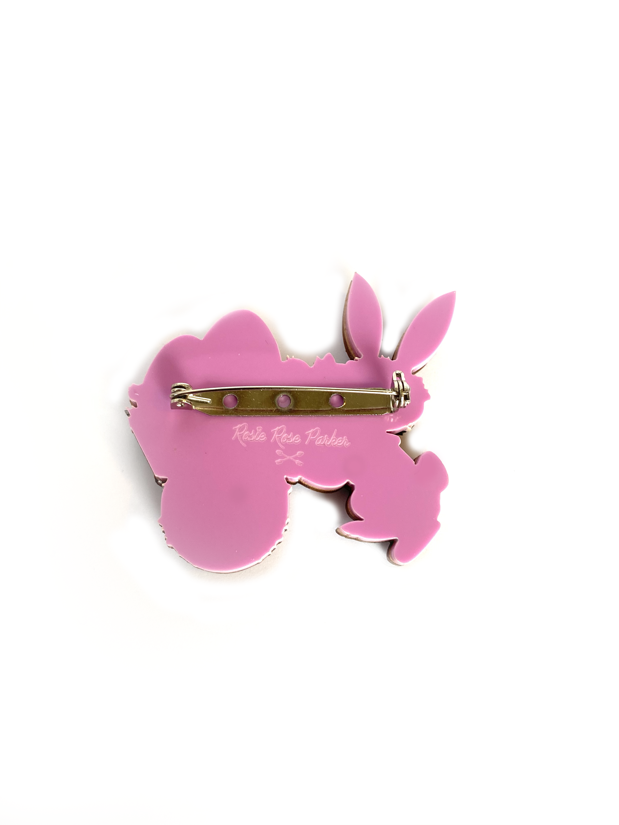 Benny Bunny Easter Egg Cart Brooch - Handmade Bunny Rabbit Pin by Rosie Rose Parker - Perfect for Easter Gifts, Spring Fashion & Collectible Jewelry