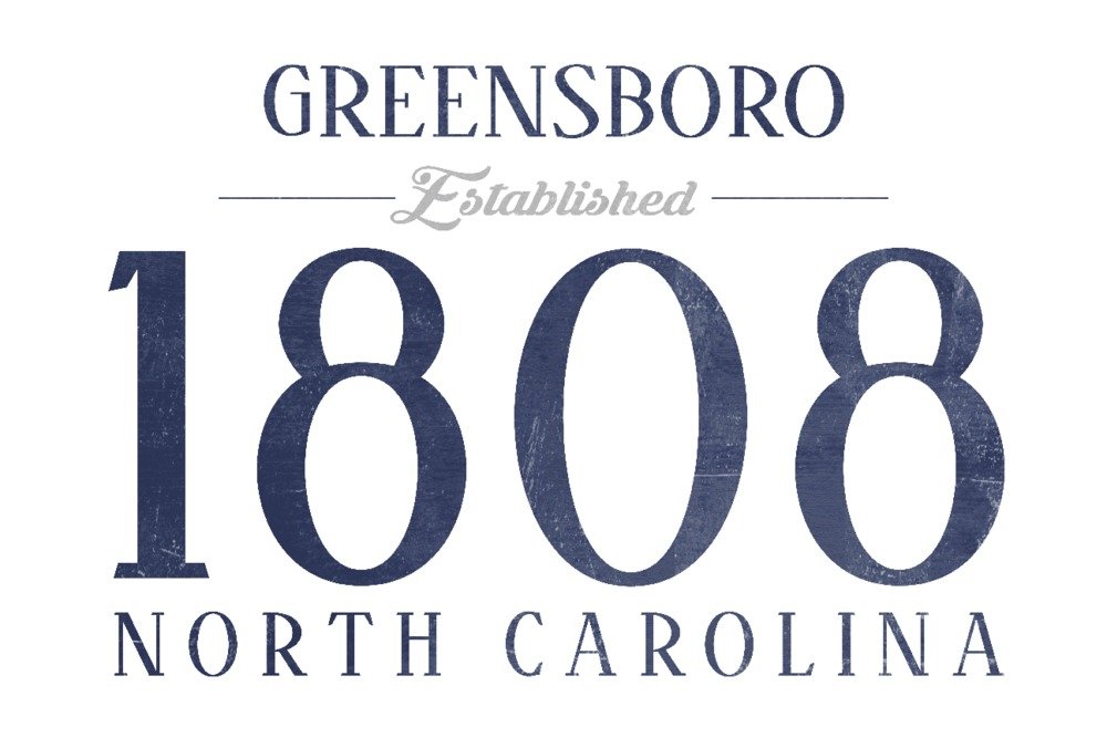 Vintage Greensboro North Carolina Blueprint Art Print - Signed 24x36 Wall Decor Poster for Home & Office | Perfect for Living Room, Bedroom & Office Decor
