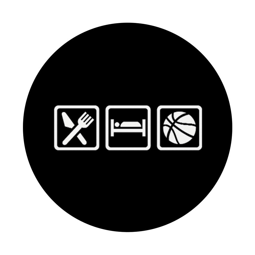 Eat Sleep Basketball PopSockets Phone Grip & Stand - Expandable Phone Holder for iPhone, Samsung & Tablets - Perfect for Basketball Fans, Sports Enthusiasts & Daily Use