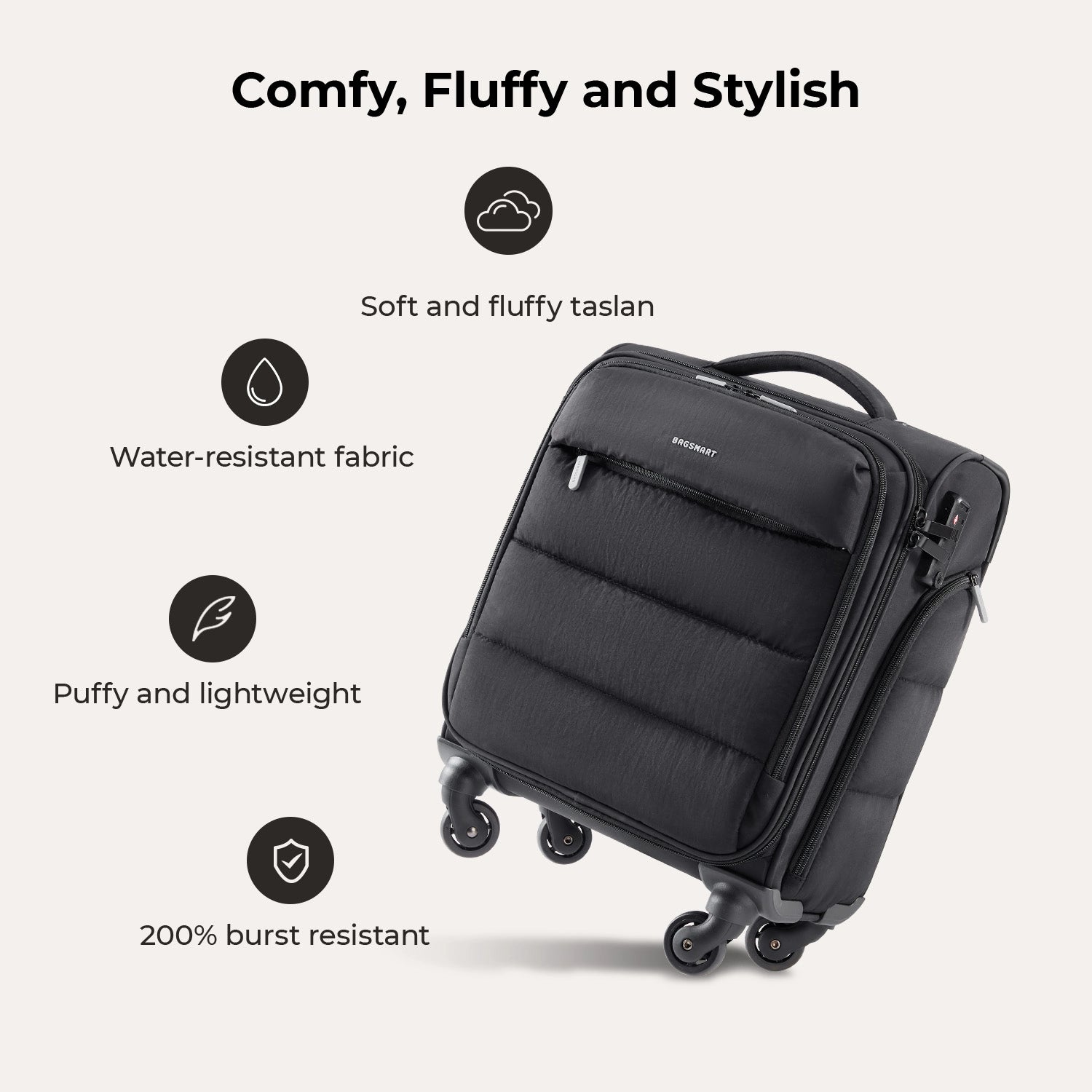Bagsmart 16-Inch Personal Item Carry-On Luggage - Perfect for Air Travel, Weekend Getaways & Business Trips