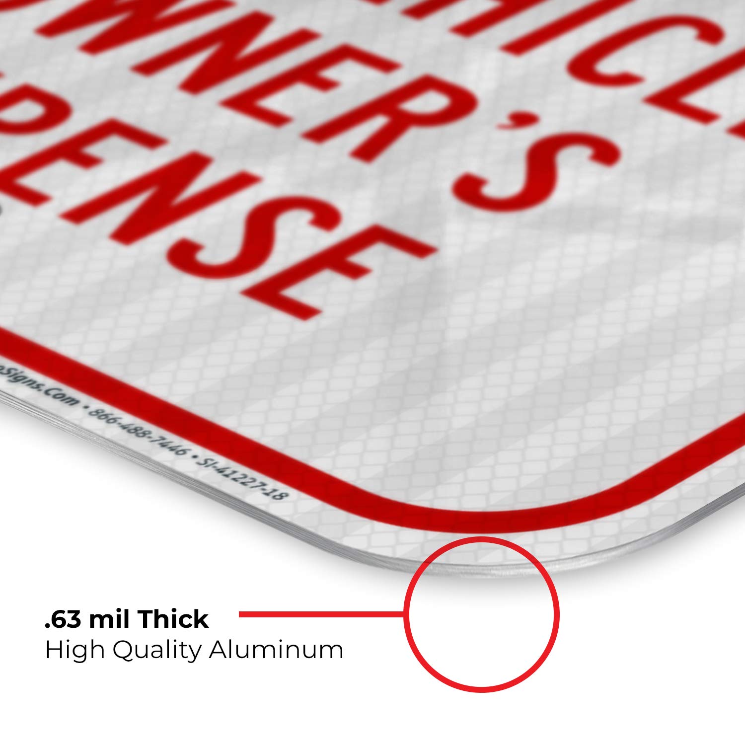 12x18 Inches Reserved Parking Sign - Violators Will Be Towed | 3M EGP Reflective .063 Aluminum | Fade Resistant & Easy Mounting | Indoor/Outdoor Use | Made in USA | Perfect for Private Parking Lots, Apartment Complexes & Commercial Properties