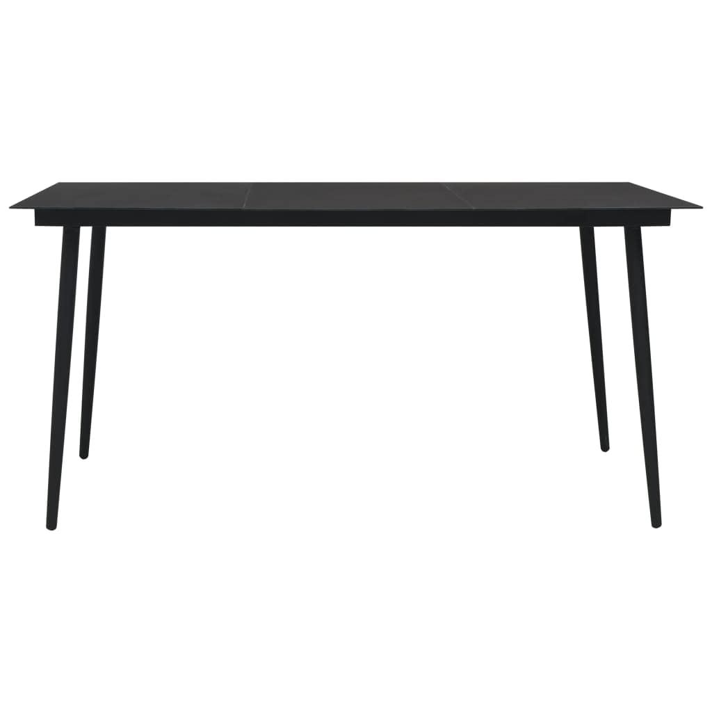 vidaXL 7-Piece Scandinavian Style Patio Dining Set - Black Outdoor Furniture with Cotton Rope Seats & Tempered Glass Table Top for Garden, Balcony, Backyard, and Indoor Use