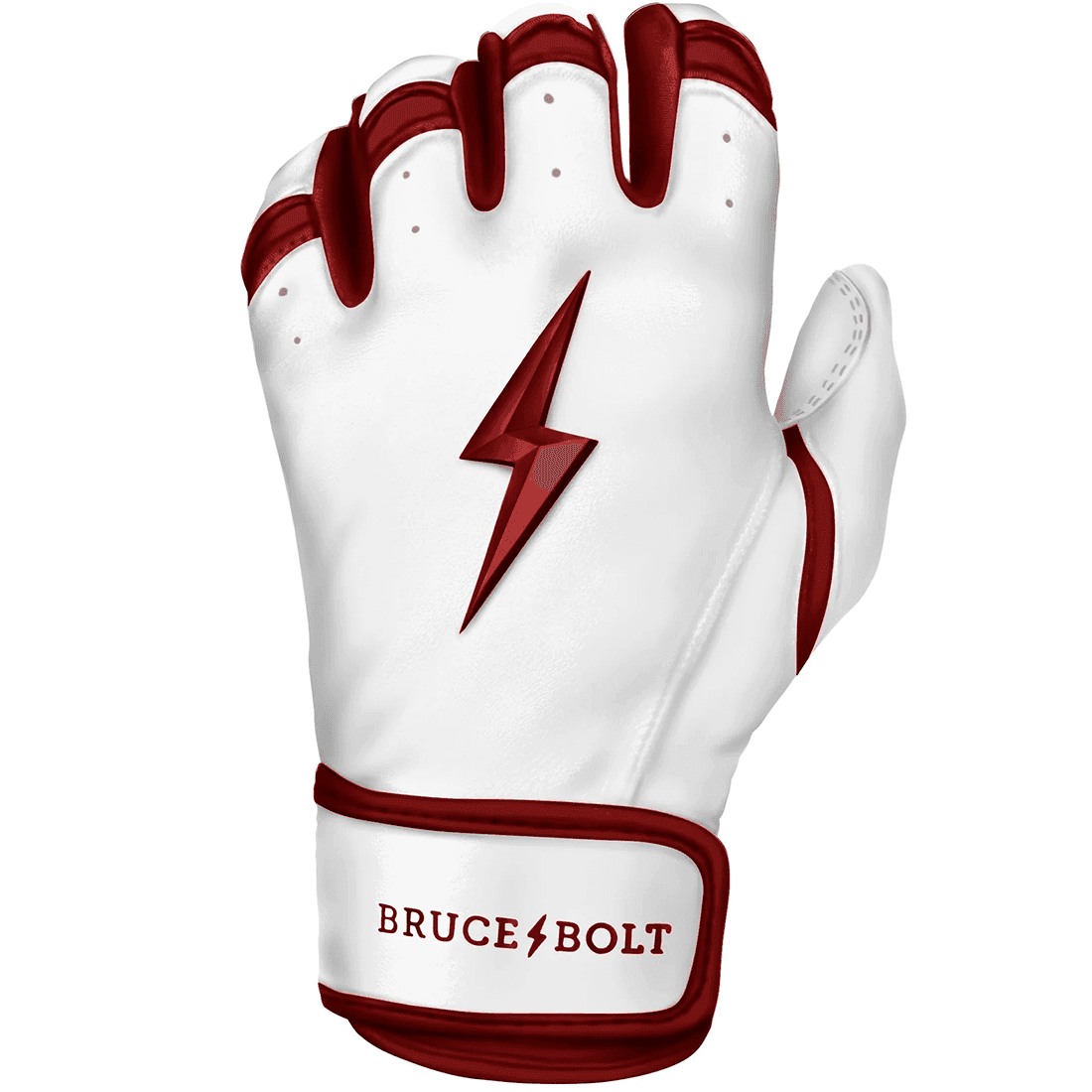 Bruce Bolt Premium Pro Chrome Series Short Cuff Batting Gloves - Maroon | High-Performance Baseball & Softball Gloves for Hitting & Fielding | Perfect for Training, Games & Practice