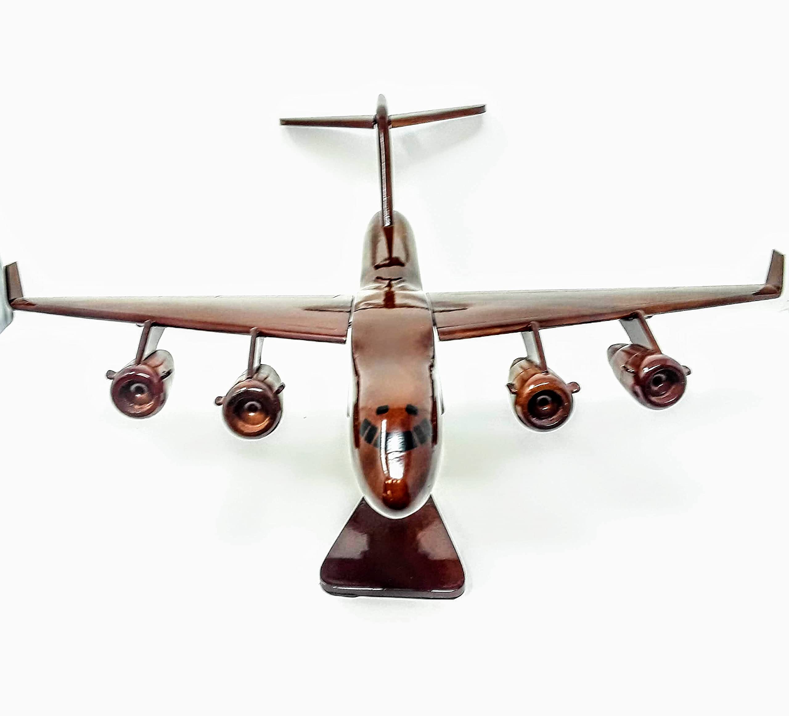 C5 Galaxy Wood Model Airplane - Handcrafted Military Aircraft Display - Perfect for Collectors, Aviation Enthusiasts & Home Office Decor