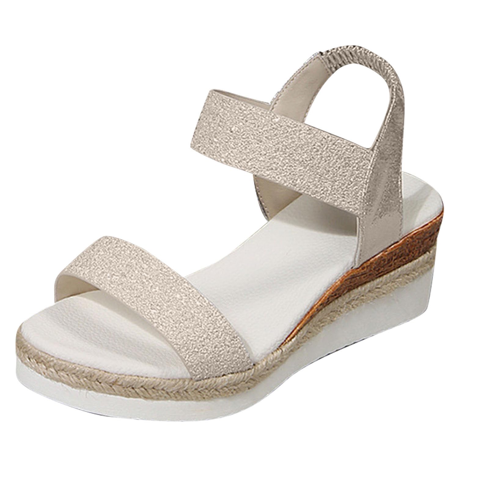 Oelaio Women's Summer Wedge Sandals - Comfortable Roman Fish Mouth Dressy Sandals for Ladies, Size 7.5 | Perfect for Beach, Vacation, and Casual Outfits