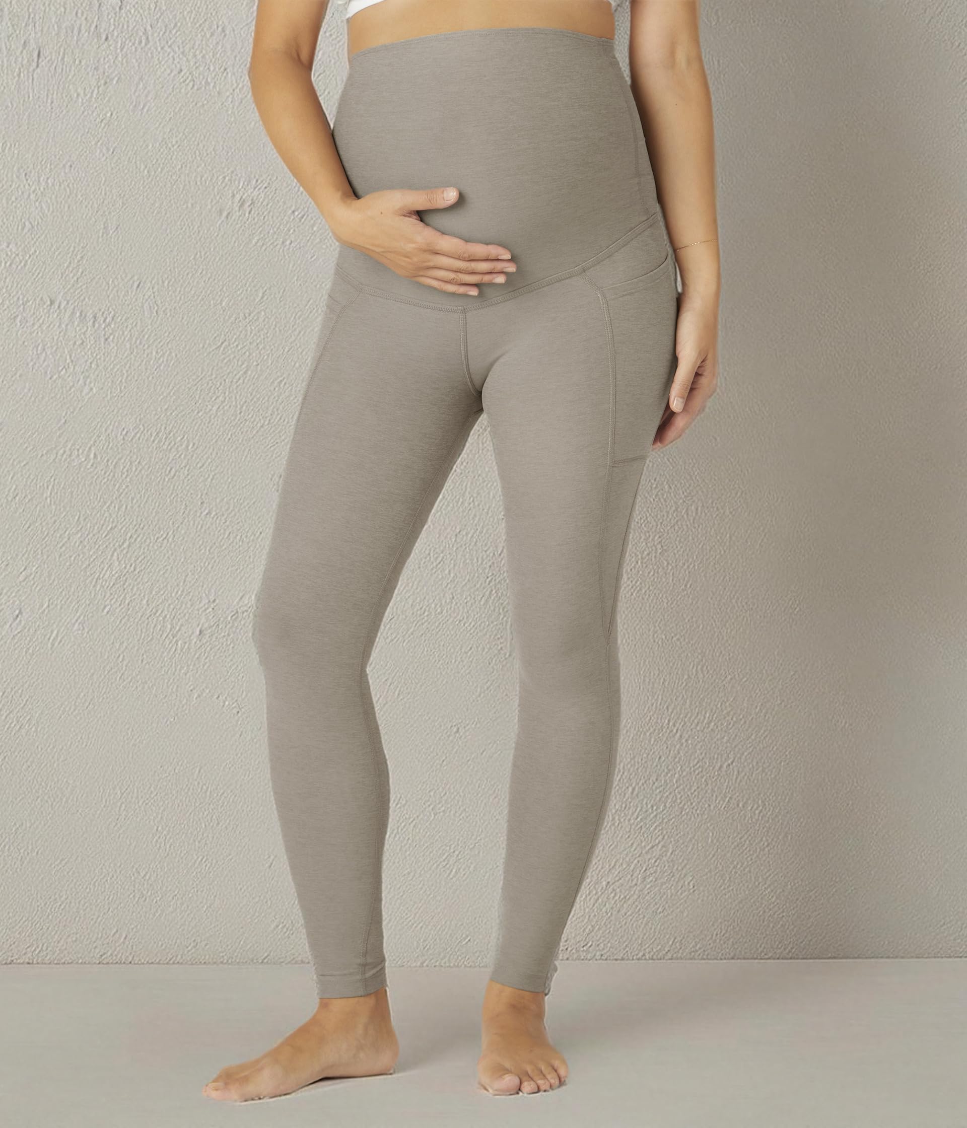 Beyond Yoga Maternity Spacedye High-Waisted Midi Leggings - Soft Stretch Pregnancy Yoga Pants for Comfort & Support - Perfect for Prenatal Workouts, Lounge & Everyday Wear