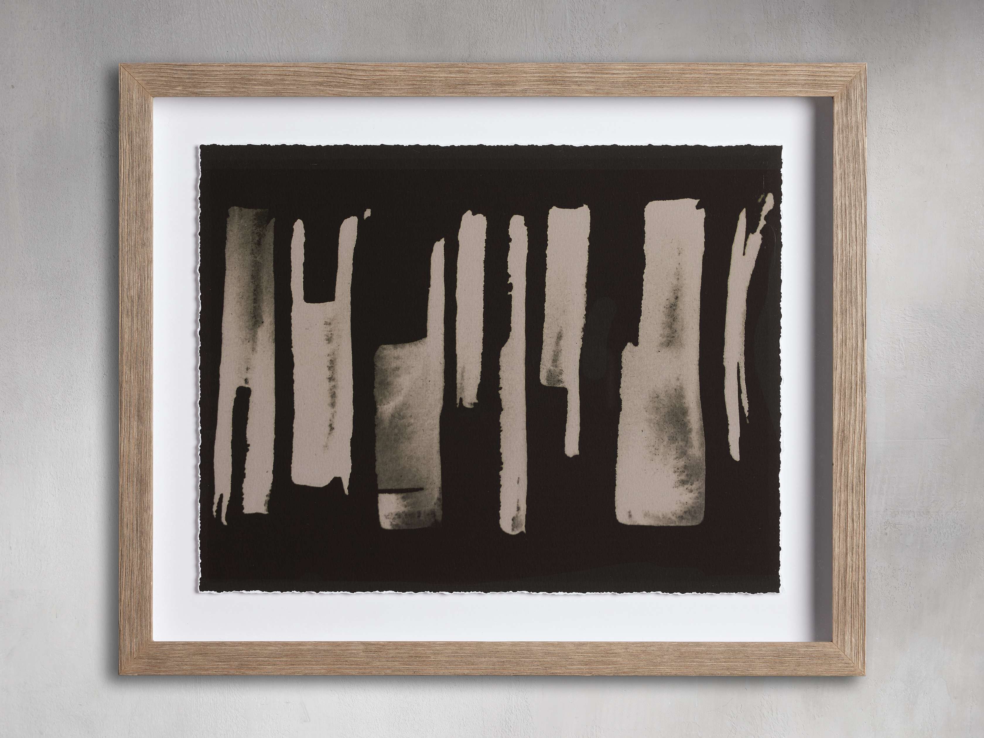 Ashen III Framed Print - Modern Abstract Wall Art for Living Room, Bedroom & Office Decor - Ready to Hang Canvas Painting for Home & Office