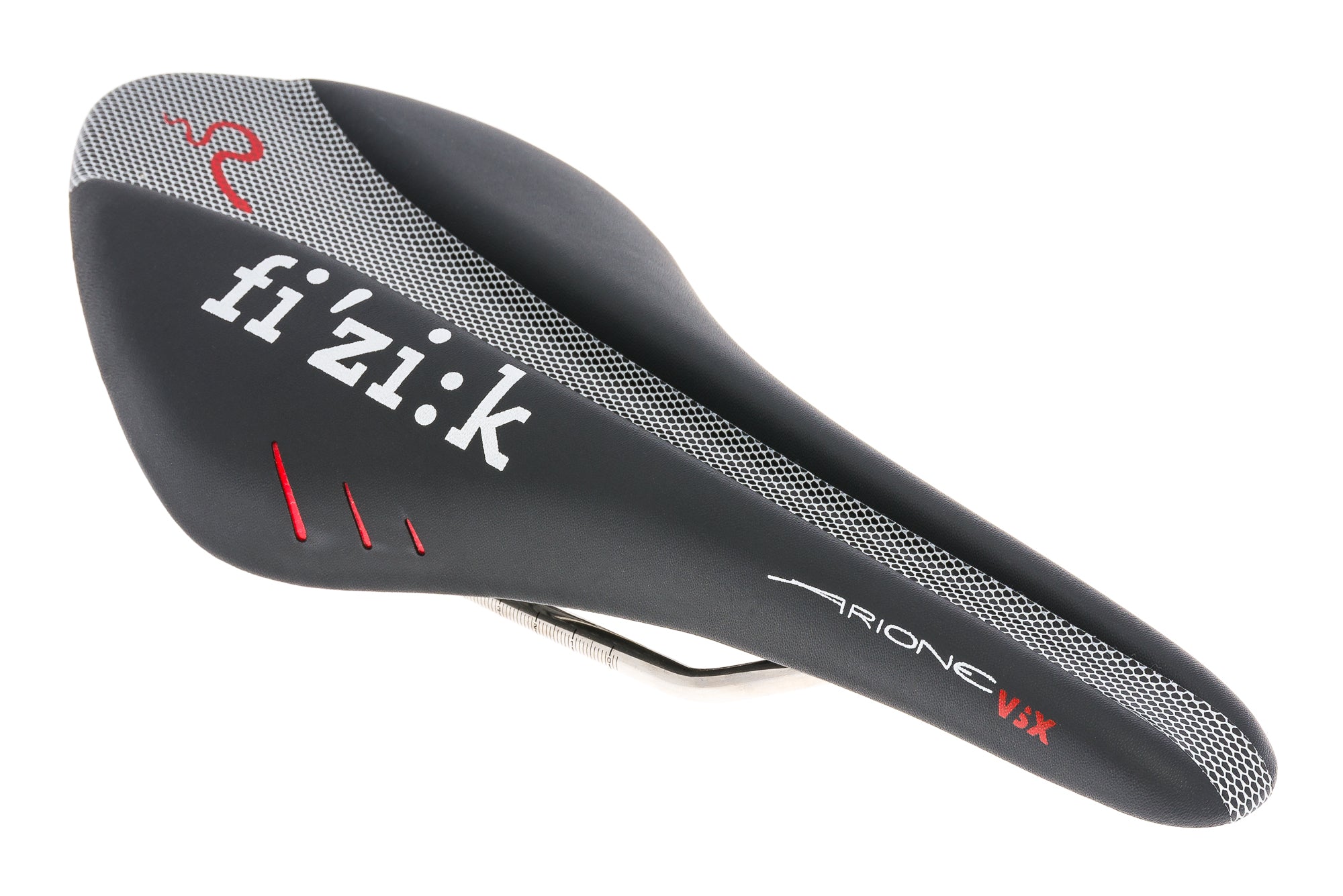 Arione VSX Bike Saddle 132mm with K:ium Rails - Black/Silver Snake Design for Road & Mountain Bikes - Perfect for Long Distance Cycling & Racing