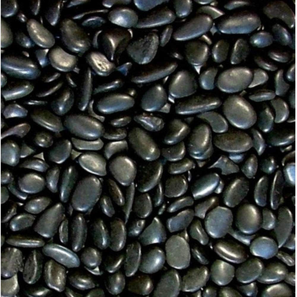 2 Pounds Black Polished Pebbles - Decorative Stones for Indoor & Outdoor Use, Vase Fillers, Succulent & Cactus Pots, Terrarium Plants, Craft Projects - 32 oz Bag of Small Decorative Rocks for Home & Garden Decor