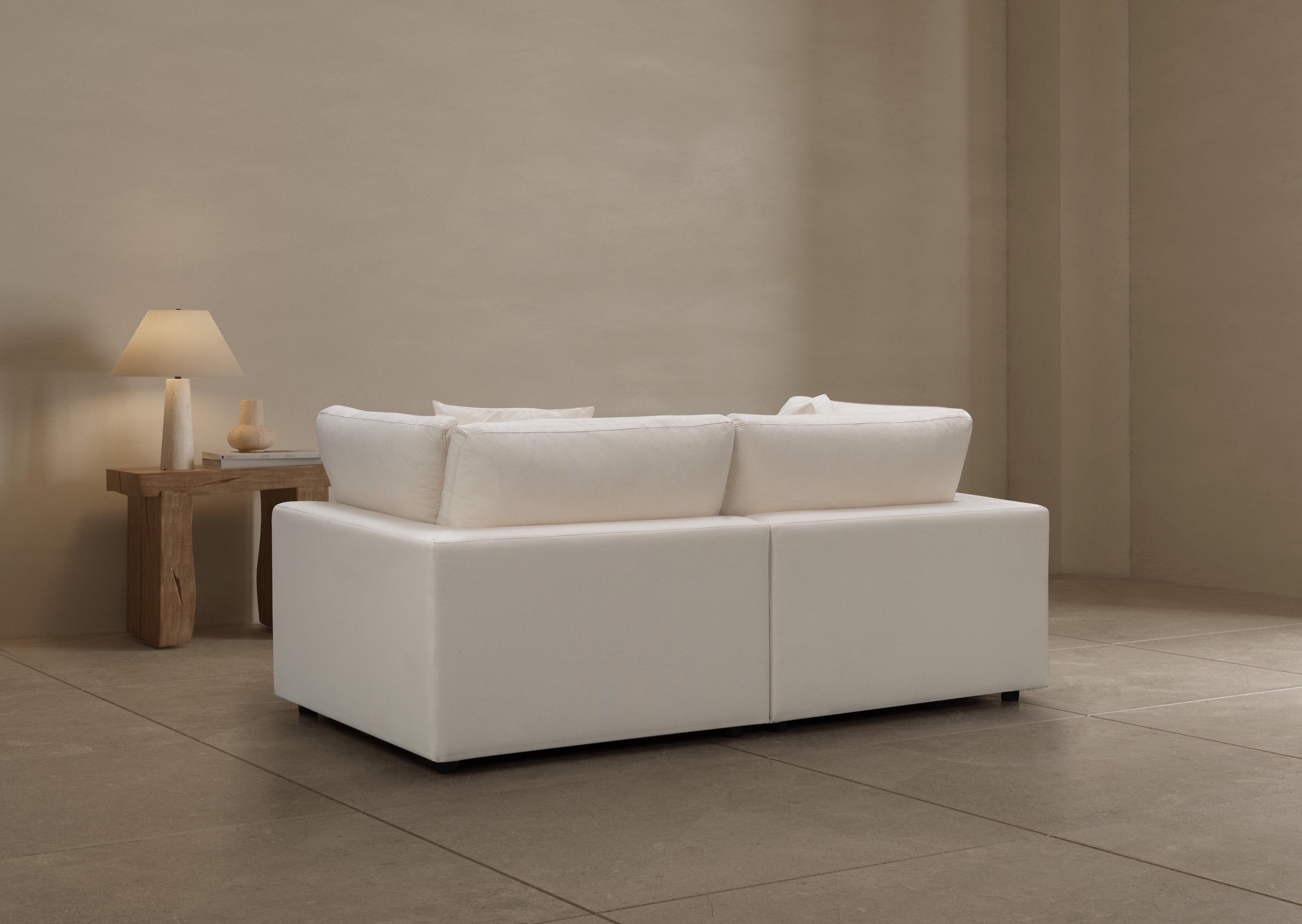 Cali Modular 2 Seater Sofa in Sol Ivory - Modern Sectional Couch for Living Room, Lounge & Small Spaces