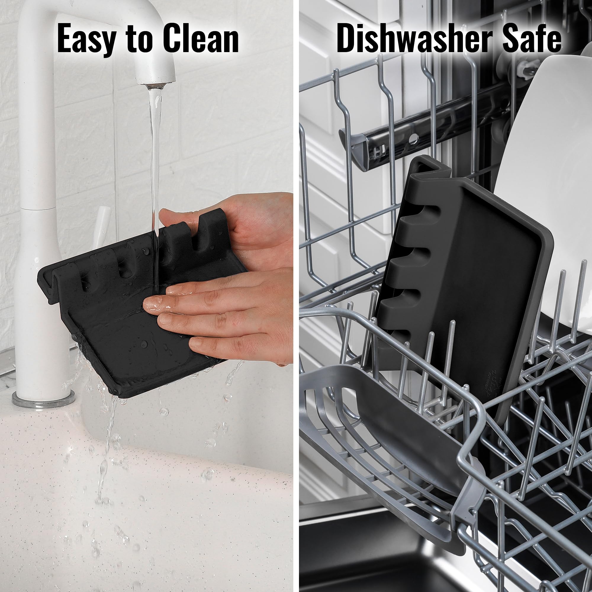 Zulay Large Silicone Utensil Rest - Heat-Resistant Spoon Holder for Stove Top - BPA-Free Kitchen Organizer for Cooking