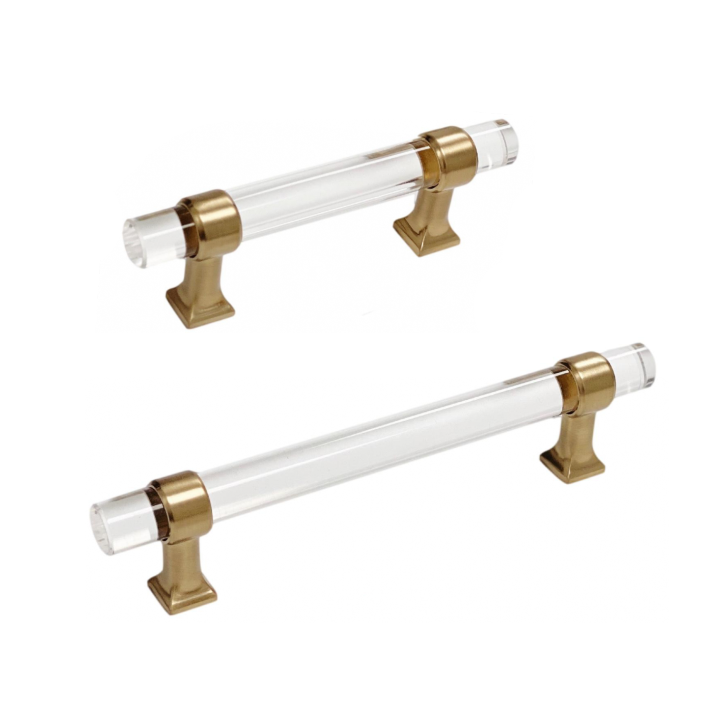 Lucite Champagne Bronze Drawer Pulls - Elegant Cabinet Handles for Kitchen, Bathroom & Furniture (Set of 10) - Perfect for Modern Home Decor & DIY Renovation Projects