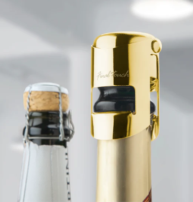 Premium Brass Champagne Bottle Stopper - Elegant Wine Preserver for Sparkling Wine & Prosecco - Perfect for Parties, Weddings & Celebrations