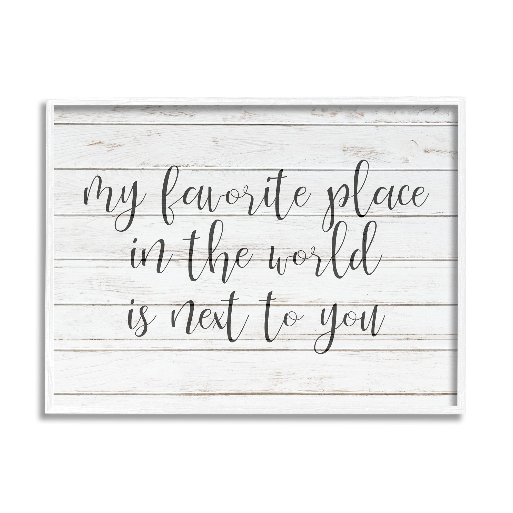 Stupell Industries 'Favorite Place is Next to You' Romantic Phrase White Framed Wall Art - 20