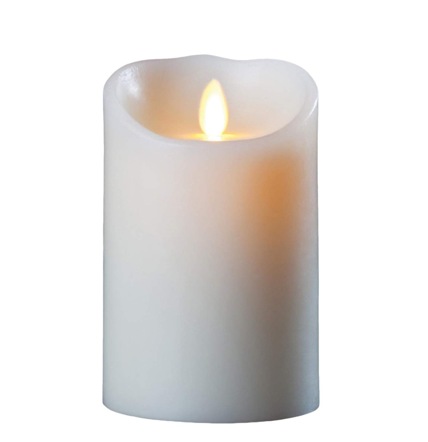 5 Inch Tall LED Votive Candles - Real Wax, Flameless with Moving Wick & Remote Control - Battery Operated Electronic Candles for Table Decor, Wedding, Restaurant & Home Ambiance