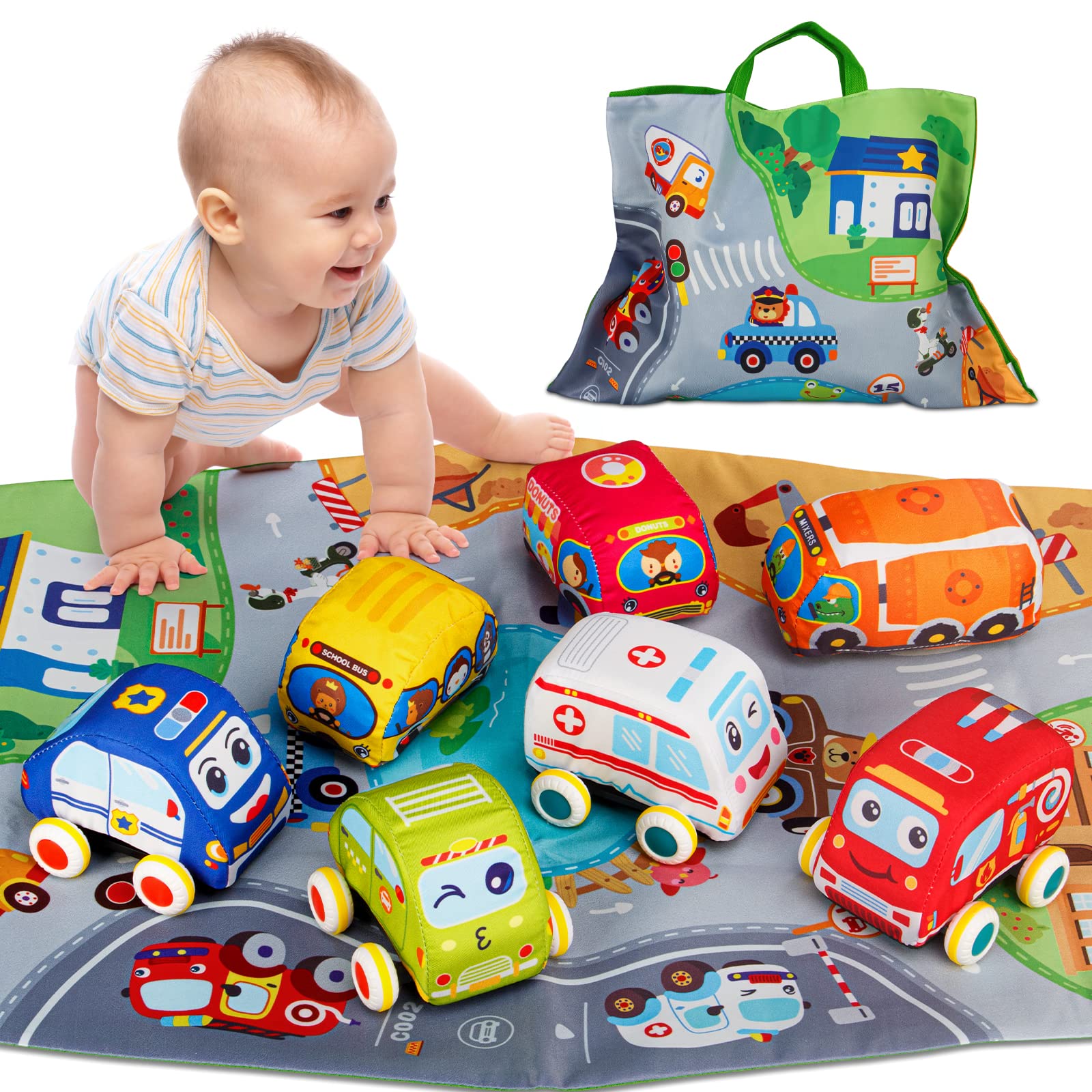 **Best Soft Pull Back Car Toys for 1 Year Old Boys – 7-Piece Baby Vehicle Set | Safe Toddler Toys for 1-Year-Olds | Birthday Gifts & Early Learning Play for Infants**    *(Perfect for Playtime, Motor Skill Development & First Birthday Gifts!)*
