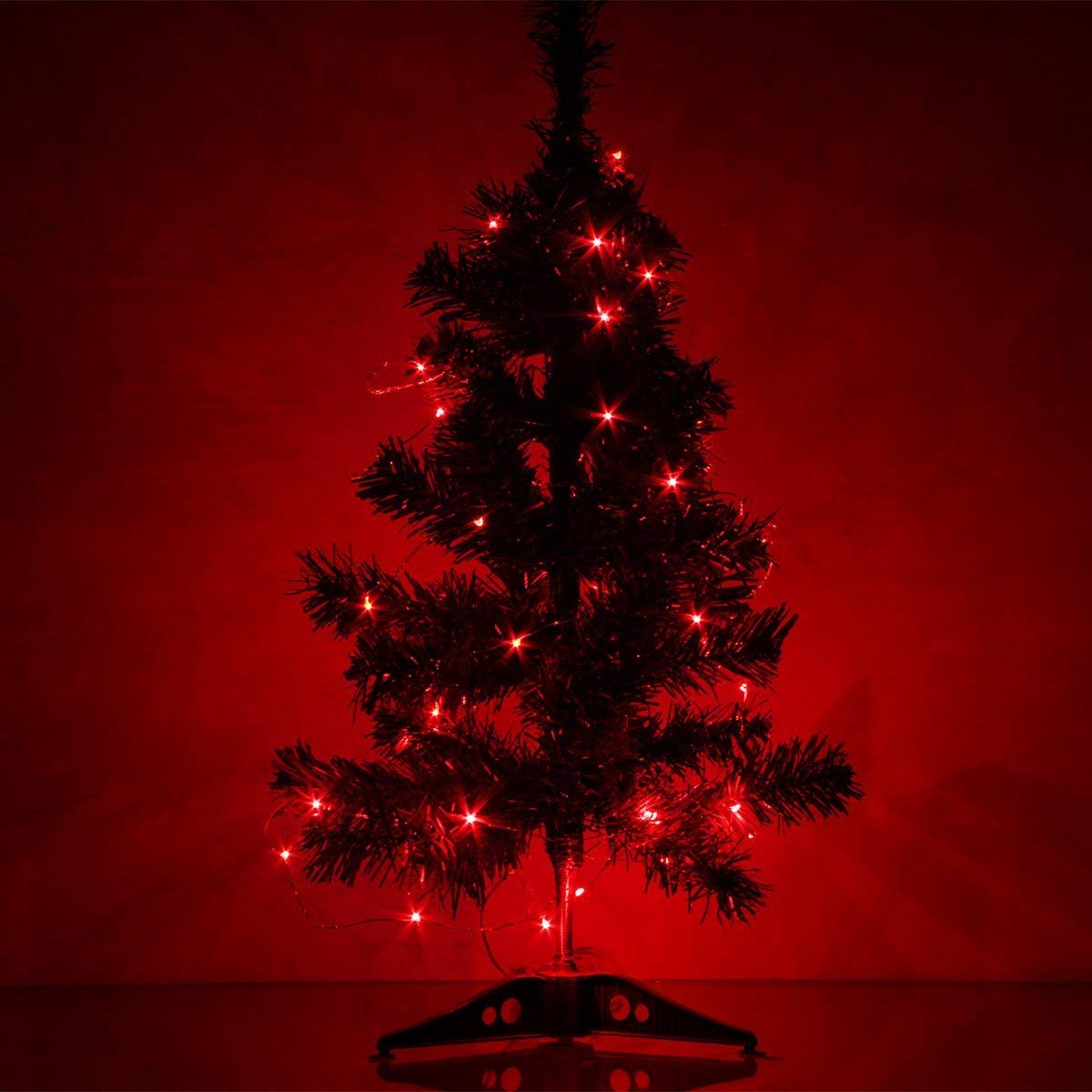 Fairy Lights Plug in - 33ft/10m Silver Coated Copper Wire with 100 LEDs, Starry String Lights for Indoor Outdoor Decoration - Perfect for Bedroom, Patio, Garden, Party, Christmas Tree (Red) - Create Magical Ambiance for Weddings, Holidays and Special Events