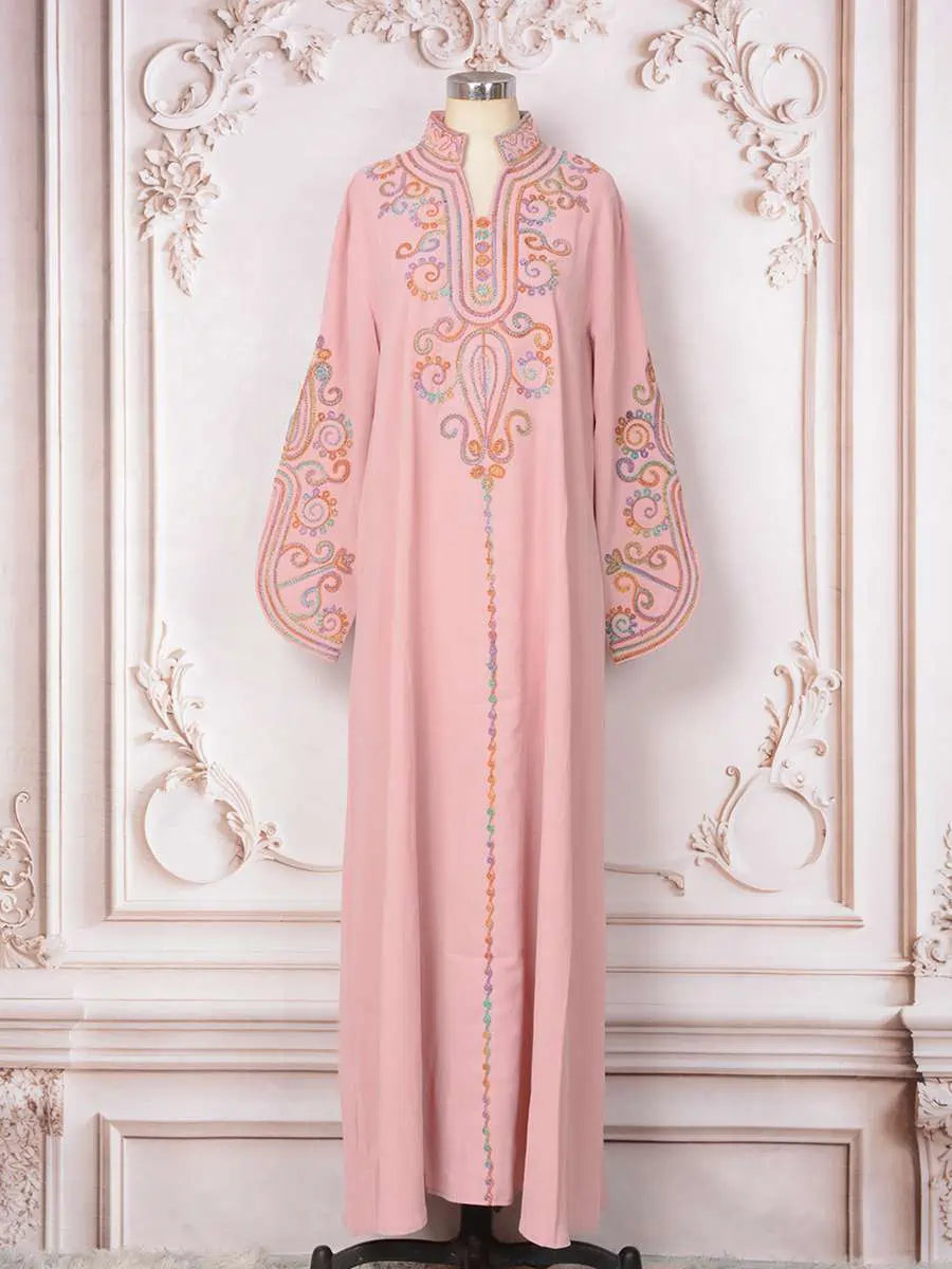 Elegant Rope Embroidery Eid Caftan Dress for Women - Moroccan Kaftan #25228 | Perfect for Eid Celebrations, Weddings & Special Occasions