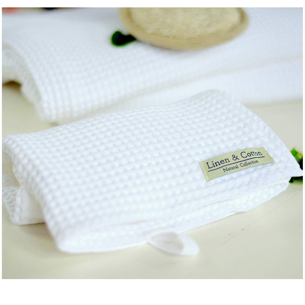 Premium 100% Cotton Washed Waffle Bath Towel Set - Ultra Soft & Absorbent (30