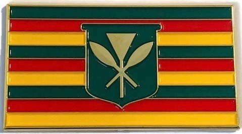 Hawaiian Flag Car Emblem - Chrome Plated Kanaka Maoli Flag Badge with Strong Adhesive Back (Peel & Stick) - Perfect for Car Decoration, Truck Accessories & Hawaiian Pride Display