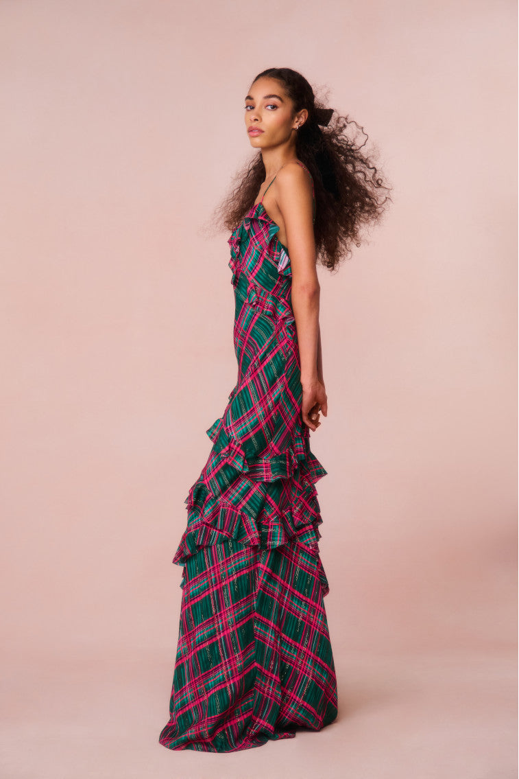 Rialto Silk Tartan Dress for Women - Elegant Vintage Plaid Dress for Parties, Weddings & Special Occasions
