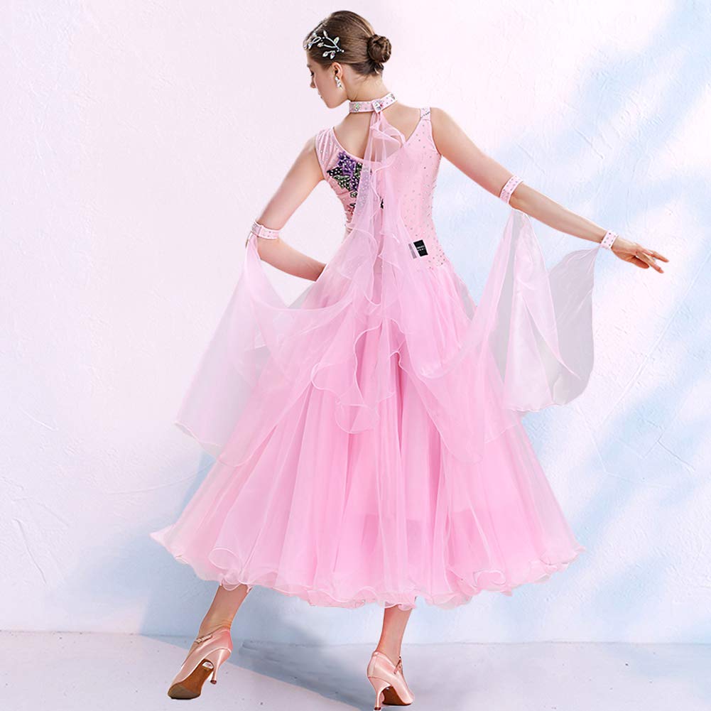 Best Women's Performance Big Swing Ballroom Dance Dresses - Sleeveless Latin Salsa Tango Dress for Competition & Social Dancing