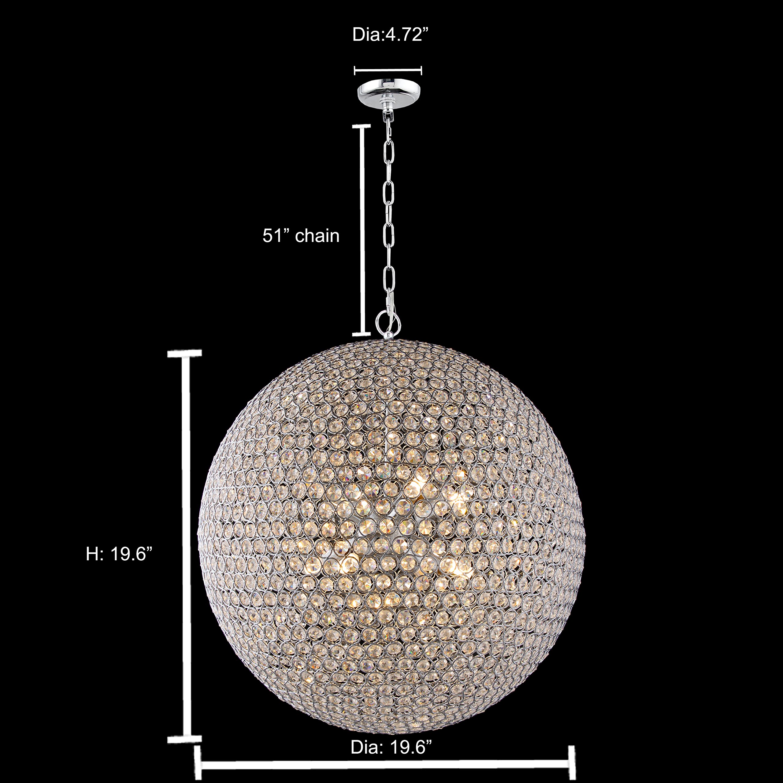 8-Light Round Crystal Chandelier - 19