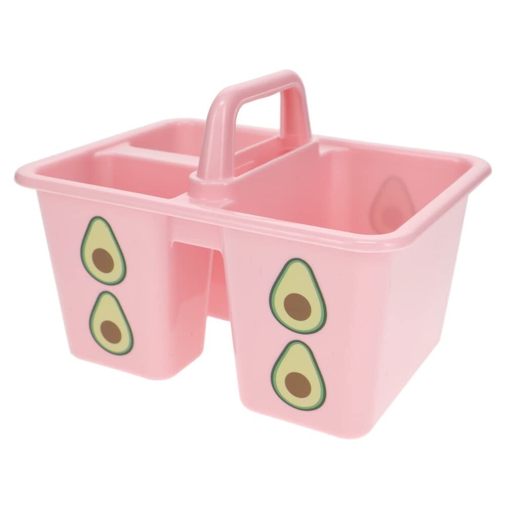 COT Small Pastel Colors Printed Craft Caddies - Classroom Caddy Organizer for School Supplies, Art Teachers, Pre-k to 12 - Multipurpose Storage Bins with Handle for Kids Rooms, Office & Homeschool (Set of 4, 6.5x4.8x4.7 in)