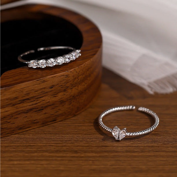 Minimalist Tiny Heart Stacking Rings Set - Dainty Gold & Silver Layering Rings for Women | HR617 | Perfect for Everyday Wear, Stacking Jewelry Trend & Gift Giving