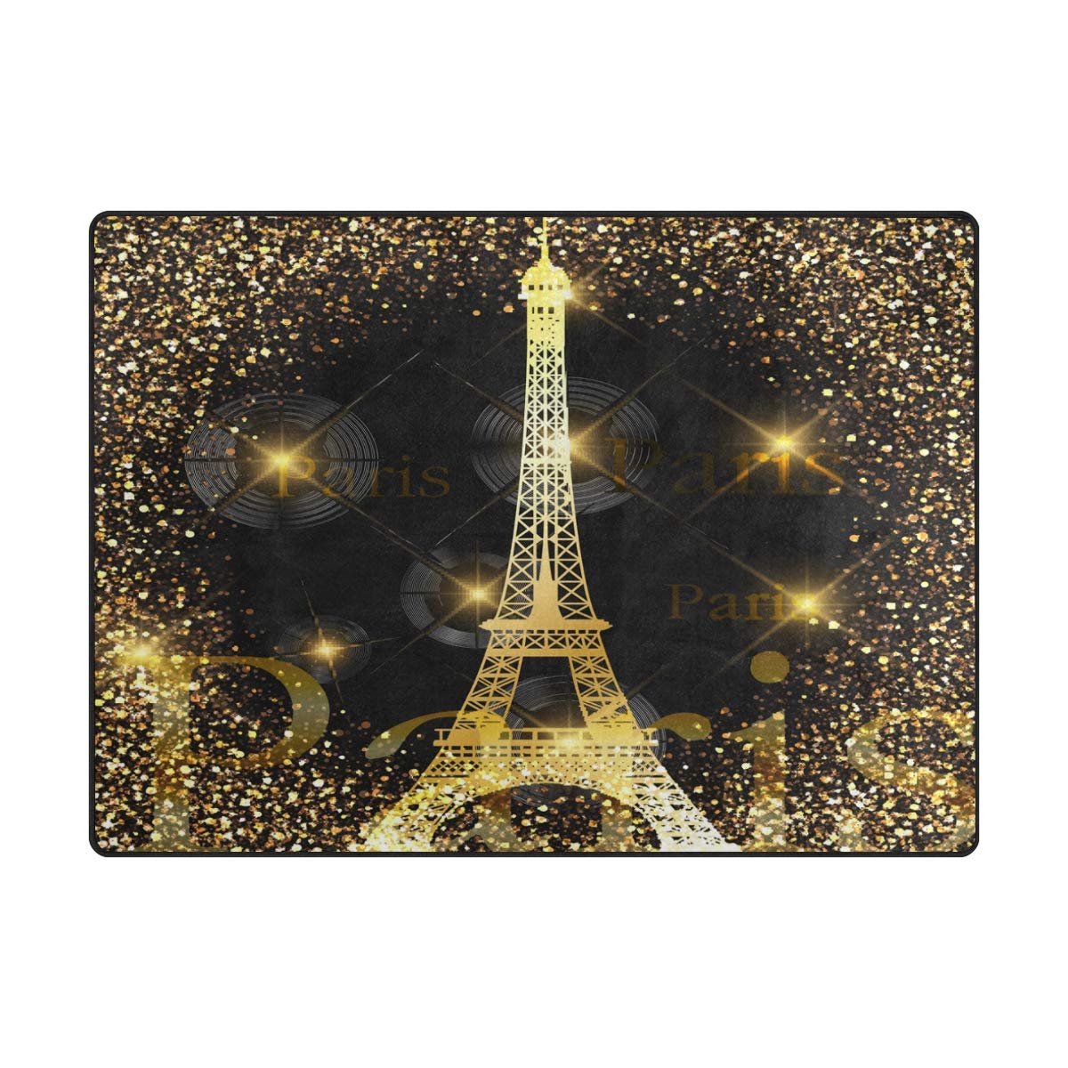 ALAZA Shiny Paris Eiffel Tower France Area Rug - 5'3