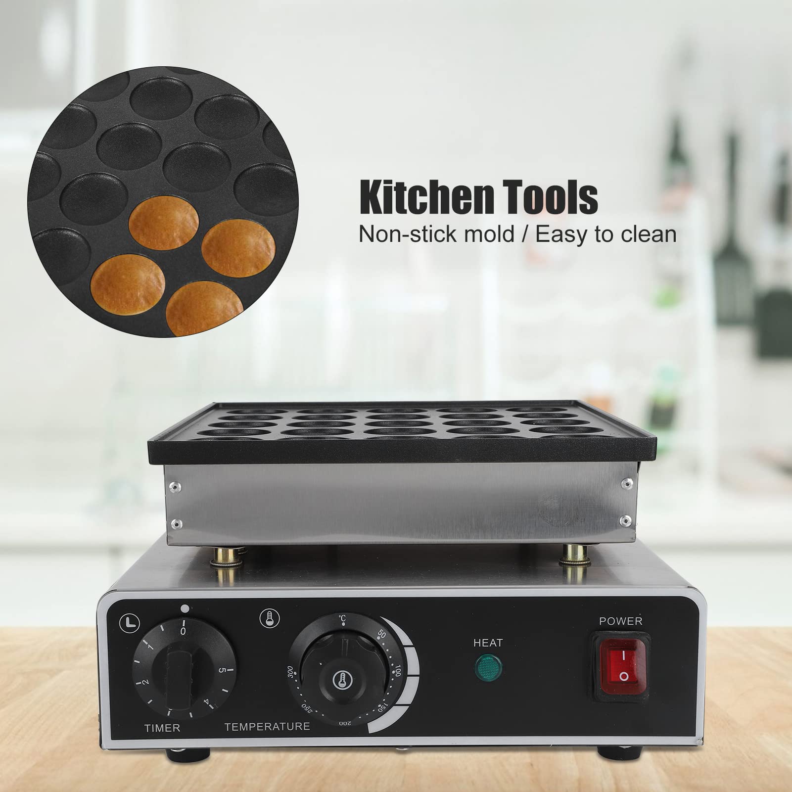 Ladieshow 25-Hole 950W Electric Muffin Maker & Pancake Machine - Non-Stick Waffle Maker with Rapid Heating for Breakfast, Brunch & Snacks (US Plug 110V) - Perfect for Family Gatherings, Kids' Parties & Quick Breakfasts