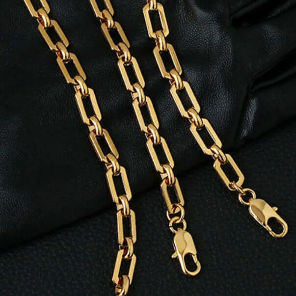 18K Gold Oval Link Chain Bracelet for Women - Elegant Luxury Jewelry Gift for Birthday, Anniversary & Special Occasions | QT2008