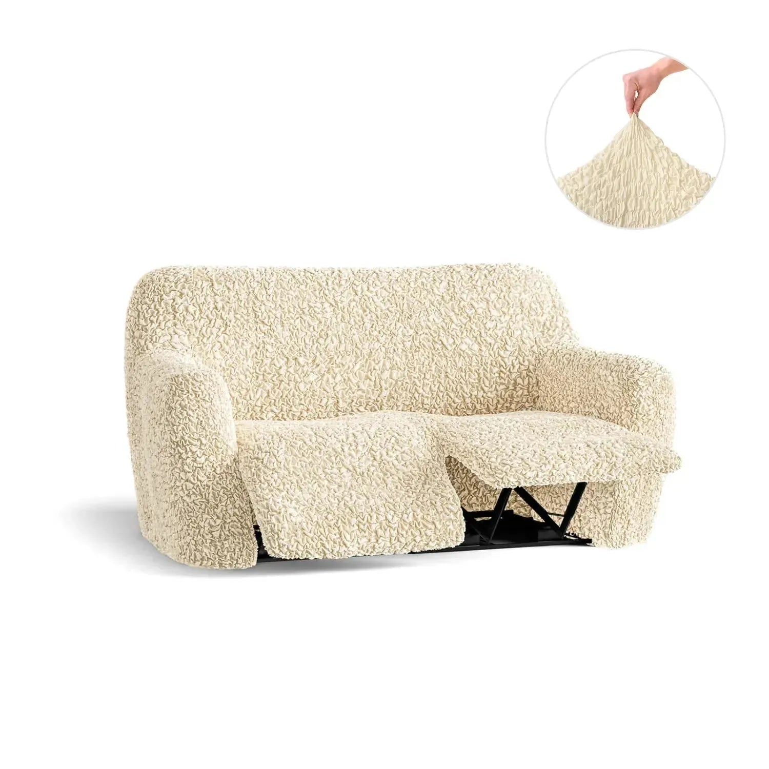 2 Seater Recliner Slipcover - Premium Fuco Cotton Collection - Durable & Washable Sofa Cover for Living Room, Home Theater, and Family Room Protection