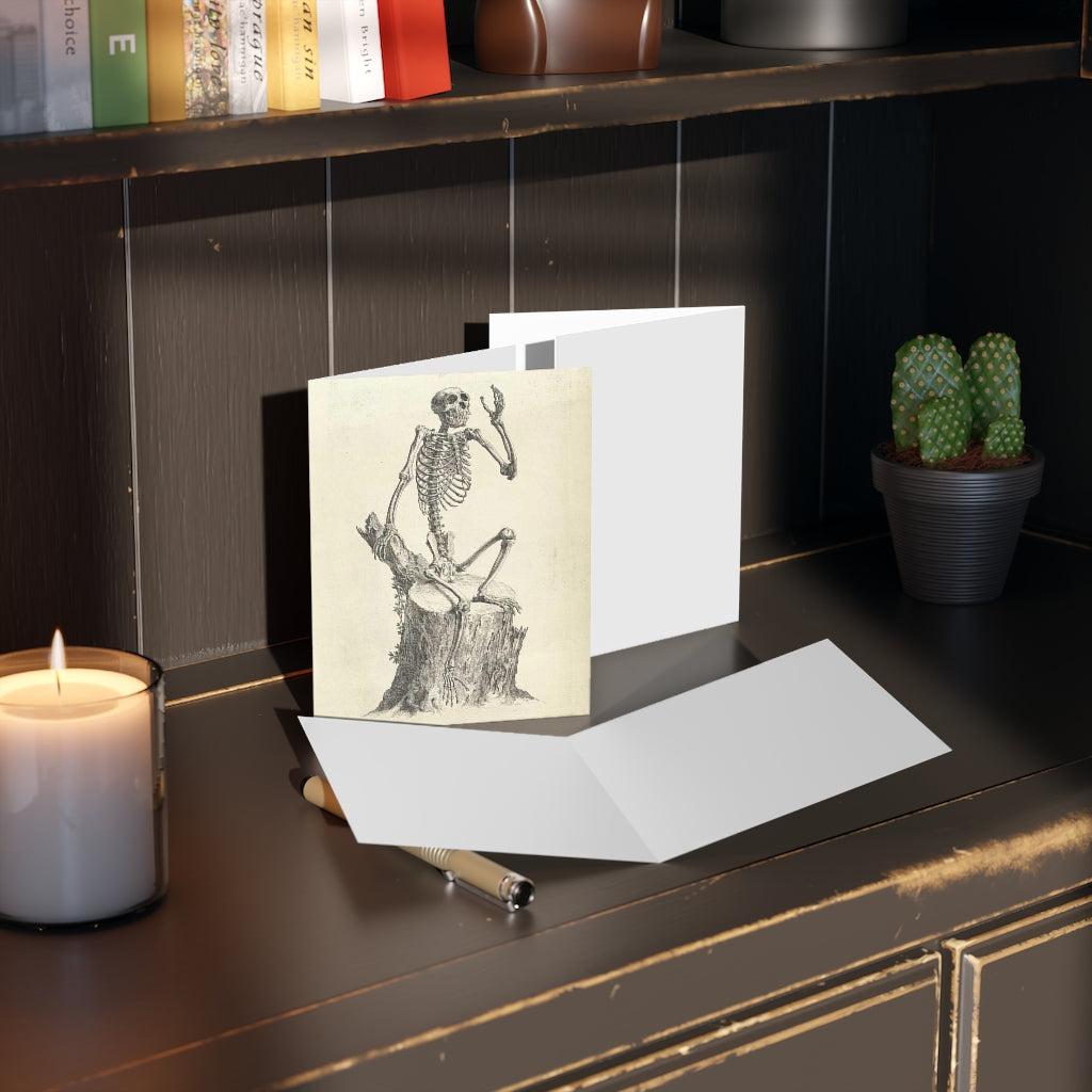 Thoughtful Skeleton Greeting Card Pack - 10 Unique Halloween Cards with Envelopes - Perfect for Spooky Parties, Trick-or-Treat Favors & Gothic Home Decor
