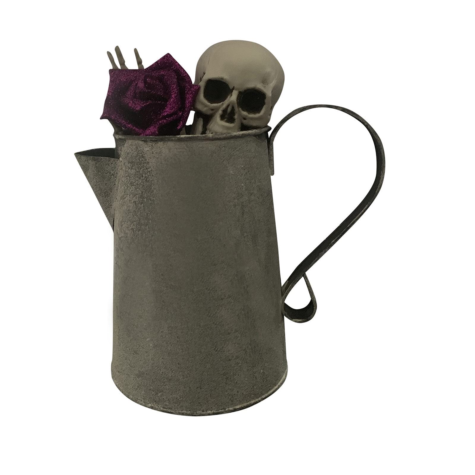 Comigeewa Halloween Rose Skull Flower Pot - Gothic Garden Decor, Skeleton Planter for Spooky Home & Outdoor Decorations - Perfect for Halloween Party Decor, Graveyard Displays & Gothic Garden Themes