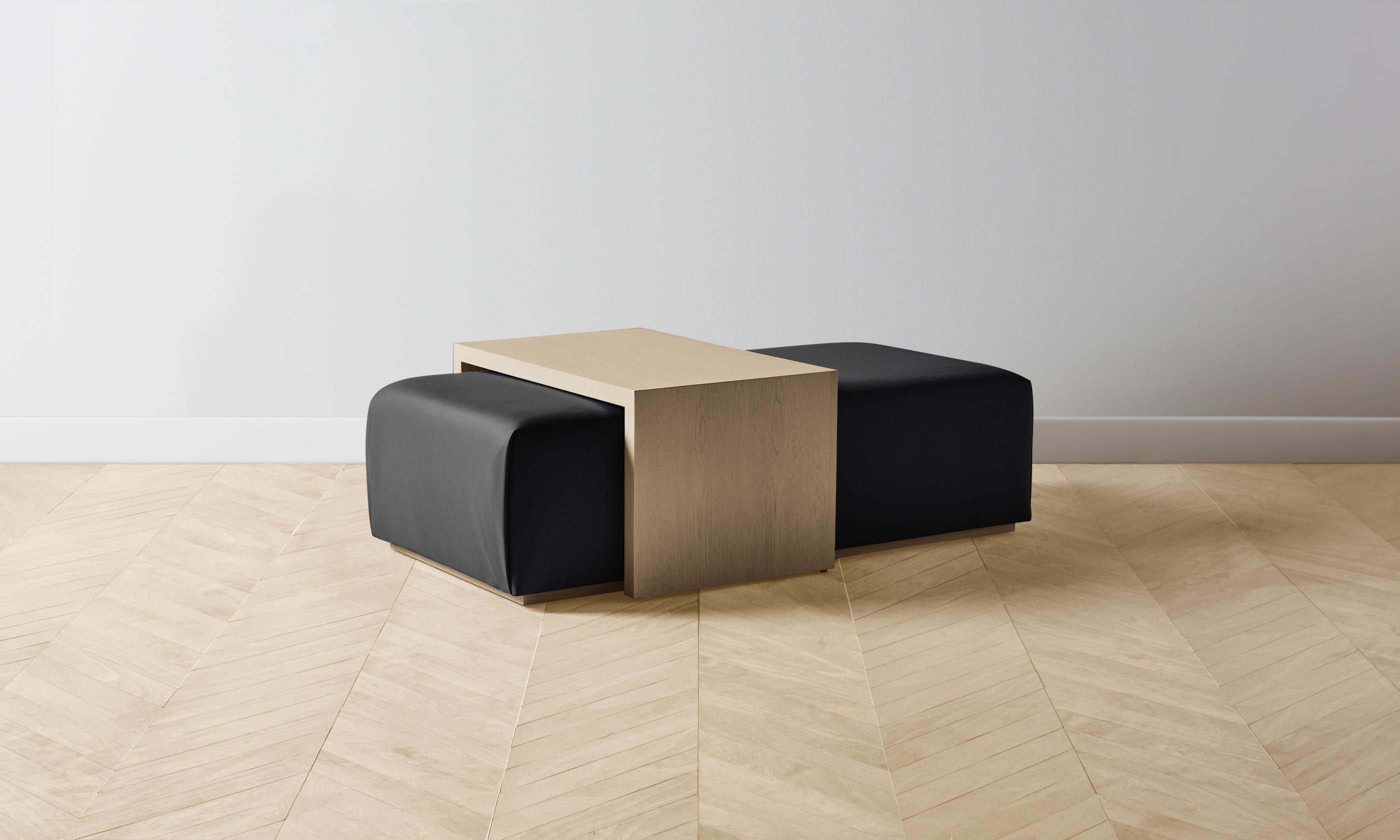 The Bowery Ottoman - Premium Pebbled Leather Storage Bench in Ink Black | Stylish Living Room, Bedroom & Entryway Seating with Hidden Storage