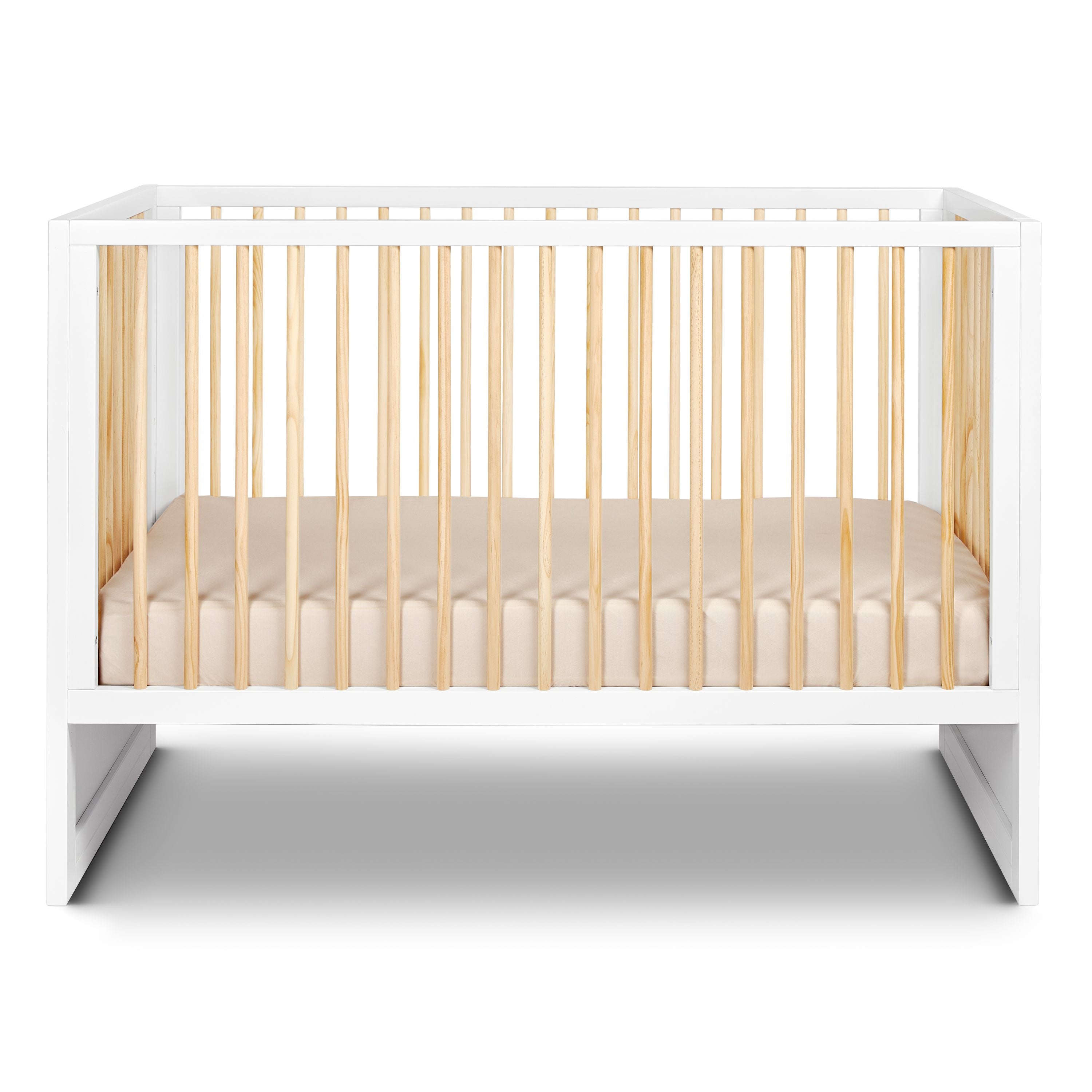 HushCrib 3-in-1 Convertible Baby Crib with Trundle & Mattress Set - White Nursery Furniture for Newborns, Toddlers & Kids - Perfect for Small Spaces & Shared Rooms