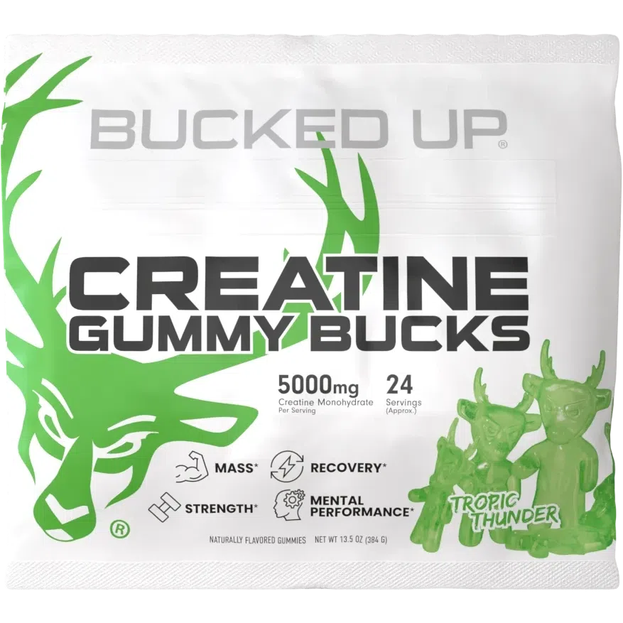 Bucked Up Creatine Gummy Bucks - Delicious Pre-Workout Supplement for Muscle Growth & Recovery - Perfect for Gym, Fitness & Bodybuilding Training